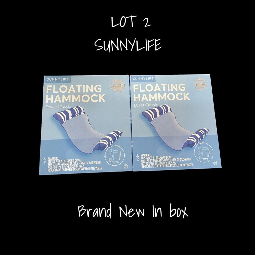 Sunnylife Dolce Classic Hammock Pool & Beach Floating Lot 2 New In Box